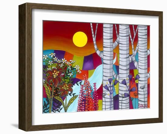 Sunset with Three Trees-Carla Bank-Framed Giclee Print