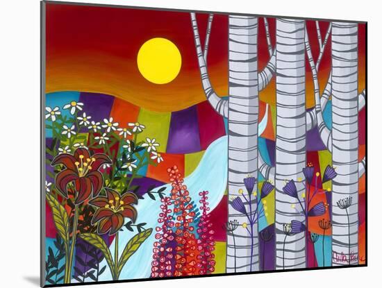 Sunset with Three Trees-Carla Bank-Mounted Giclee Print