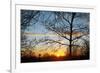 Sunset with Trees, Silhouette, Cross, Paris, France-Skaya-Framed Photographic Print