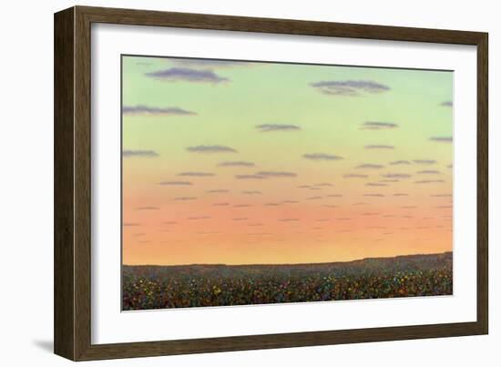 Sunset with Wildflowers-James W. Johnson-Framed Giclee Print