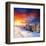 Sunset with Winter Mountains-null-Framed Art Print