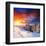 Sunset with Winter Mountains-null-Framed Art Print