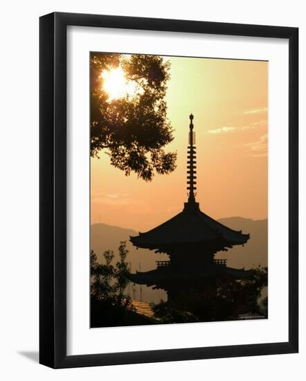 Sunset, Yasaka No to Pagoda, Kyoto City, Honshu, Japan-Christian Kober-Framed Photographic Print