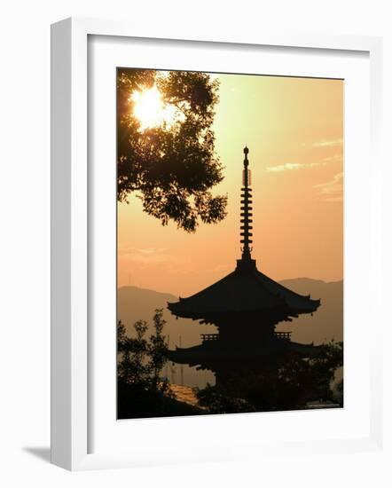 Sunset, Yasaka No to Pagoda, Kyoto City, Honshu, Japan-Christian Kober-Framed Photographic Print