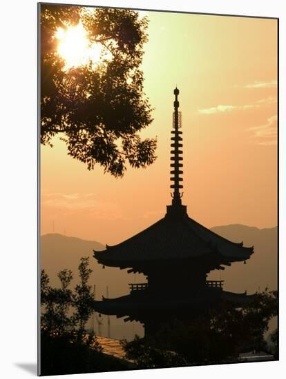 Sunset, Yasaka No to Pagoda, Kyoto City, Honshu, Japan-Christian Kober-Mounted Photographic Print