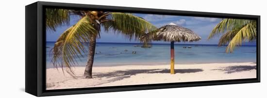 Sunshade on the Beach, La Boca, Cuba-null-Framed Stretched Canvas