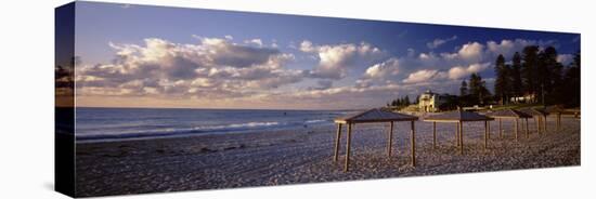 Sunshades on the Beach, Indiana Tea House, Cottesloe Beach, Perth, Western Australia, Australia-null-Stretched Canvas