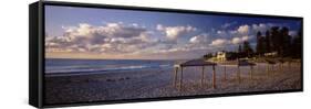 Sunshades on the Beach, Indiana Tea House, Cottesloe Beach, Perth, Western Australia, Australia-null-Framed Stretched Canvas