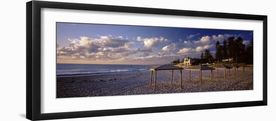 Sunshades on the Beach, Indiana Tea House, Cottesloe Beach, Perth, Western Australia, Australia-null-Framed Photographic Print