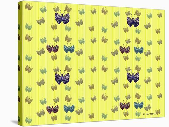 Sunshine And Butterflies-Sartoris ART-Stretched Canvas