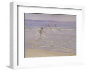 Sunshine at Skagen: Boys Swimming, 1892 (Study)-Peder Severin Kröyer-Framed Giclee Print