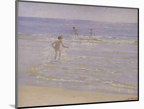 Sunshine at Skagen: Boys Swimming, 1892 (Study)-Peder Severin Kröyer-Mounted Giclee Print