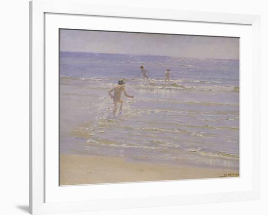 Sunshine at Skagen: Boys Swimming, 1892 (Study)-Peder Severin Kröyer-Framed Giclee Print