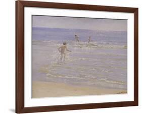 Sunshine at Skagen: Boys Swimming, 1892 (Study)-Peder Severin Kröyer-Framed Giclee Print