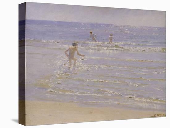 Sunshine at Skagen: Boys Swimming, 1892 (Study)-Peder Severin Kröyer-Stretched Canvas