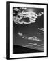 Sunshine Filled Clouds Against Dark Sky, Above Dark Dune in Middle of Kalahan Desert, Bechuanaland-Nat Farbman-Framed Photographic Print