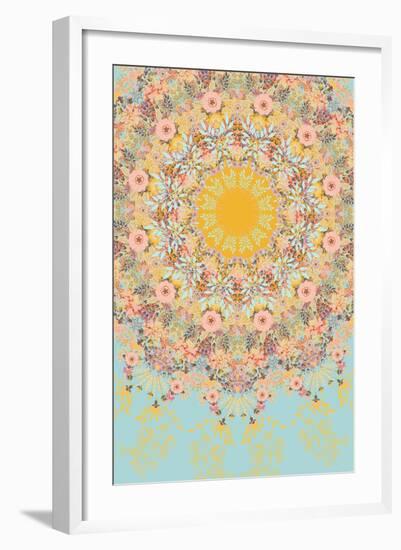 Sunshine Floral Mandala-null-Framed Art Print