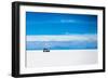 Sunshine Scenery of Salar De Uyuni in Bolivia and Jeep-VYCHEGZHANINA-Framed Photographic Print