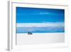 Sunshine Scenery of Salar De Uyuni in Bolivia and Jeep-VYCHEGZHANINA-Framed Photographic Print