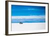 Sunshine Scenery of Salar De Uyuni in Bolivia and Jeep-VYCHEGZHANINA-Framed Photographic Print