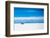 Sunshine Scenery of Salar De Uyuni in Bolivia and Jeep-VYCHEGZHANINA-Framed Photographic Print