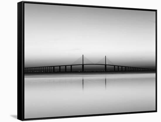 Sunshine Skyway Bridge over Tampa Bay from Fort De Soto Park, Florida, USA-Adam Jones-Framed Stretched Canvas