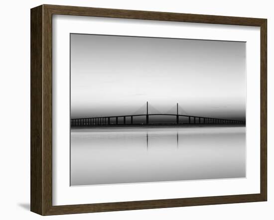 Sunshine Skyway Bridge over Tampa Bay from Fort De Soto Park, Florida, USA-Adam Jones-Framed Premium Photographic Print