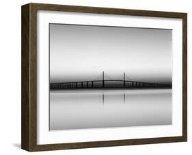Sunshine Skyway Bridge over Tampa Bay from Fort De Soto Park, Florida, USA-Adam Jones-Framed Premium Photographic Print