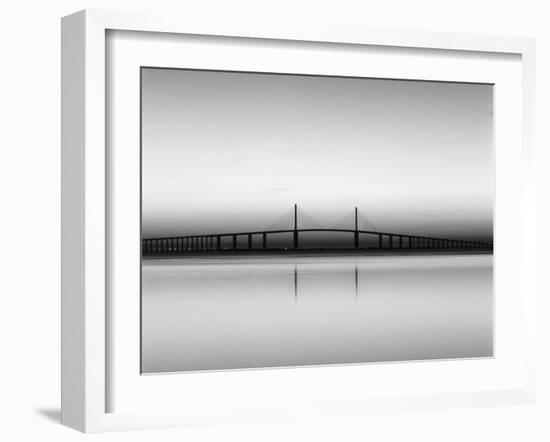 Sunshine Skyway Bridge over Tampa Bay from Fort De Soto Park, Florida, USA-Adam Jones-Framed Premium Photographic Print