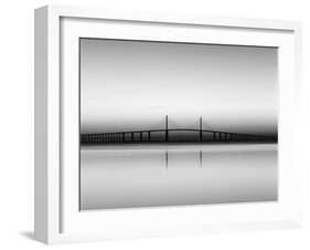 Sunshine Skyway Bridge over Tampa Bay from Fort De Soto Park, Florida, USA-Adam Jones-Framed Premium Photographic Print