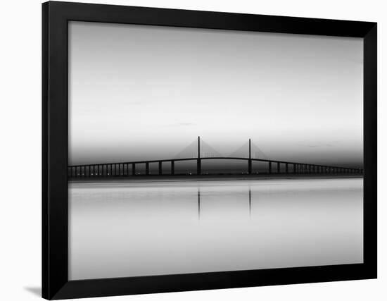 Sunshine Skyway Bridge over Tampa Bay from Fort De Soto Park, Florida, USA-Adam Jones-Framed Photographic Print