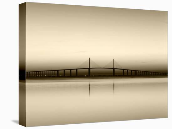 Sunshine Skyway Bridge over Tampa Bay from Fort De Soto Park, Florida, USA-Adam Jones-Stretched Canvas