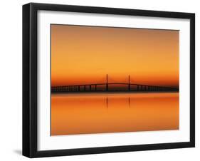 Sunshine Skyway Bridge over Tampa Bay from Fort De Soto Park, Florida, USA-Adam Jones-Framed Premium Photographic Print