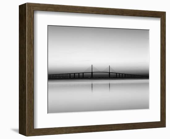 Sunshine Skyway Bridge over Tampa Bay from Fort De Soto Park, Florida, USA-Adam Jones-Framed Photographic Print