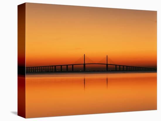 Sunshine Skyway Bridge over Tampa Bay from Fort De Soto Park, Florida, USA-Adam Jones-Stretched Canvas