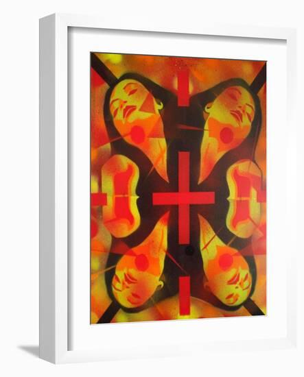 Sunshine Spin-Abstract Graffiti-Framed Giclee Print