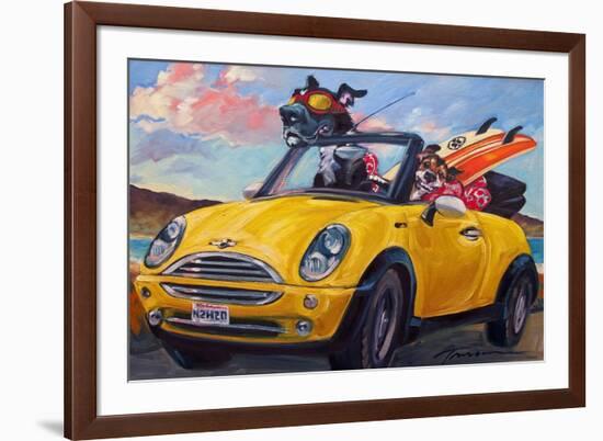 Sunup Surfdogs-Connie R. Townsend-Framed Art Print