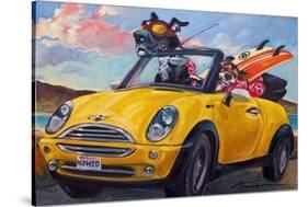 Sunup Surfdogs-Connie R. Townsend-Stretched Canvas