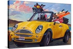 Sunup Surfdogs-Connie R. Townsend-Stretched Canvas