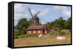 Sunvara Kvarn Windmill, Sunvara, Near Varobacka, Halland, Southwest Sweden, Sweden, Scandinavia-Stuart Black-Framed Stretched Canvas