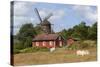 Sunvara Kvarn Windmill, Sunvara, Near Varobacka, Halland, Southwest Sweden, Sweden, Scandinavia-Stuart Black-Stretched Canvas