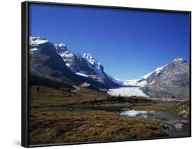 Sunwapta Lake and Athabasca Glacier, Jasper National Park in the Rocky Mountains, Alberta, Canada-Hans Peter Merten-Framed Photographic Print