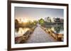 Suocui Bridge and Moon Embracing Pagoda at Lijiang's Heilongtan/Black Dragon Pool.-Andreas Brandl-Framed Photographic Print