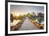 Suocui Bridge and Moon Embracing Pagoda at Lijiang's Heilongtan/Black Dragon Pool.-Andreas Brandl-Framed Photographic Print