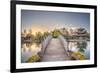 Suocui Bridge with Moon Embracing Pagoda at Heilongtan (Black Dragon Pool) in Lijiang-Andreas Brandl-Framed Photographic Print