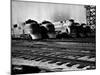 Super Chief and El Capitan Locomotives from the Santa Fe Railroad Sitting in a Rail Yard-William Vandivert-Mounted Photographic Print