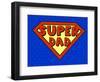 Super Dad Shield in Pop Art Style-PiXXart-Framed Art Print