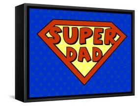 Super Dad Shield in Pop Art Style-PiXXart-Framed Stretched Canvas