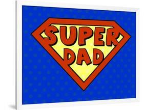 Super Dad Shield in Pop Art Style-PiXXart-Framed Art Print