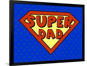 Super Dad Shield in Pop Art Style-PiXXart-Framed Art Print